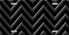 Black Light Black Chevron Metal Novelty License Plate Tag Lp4950