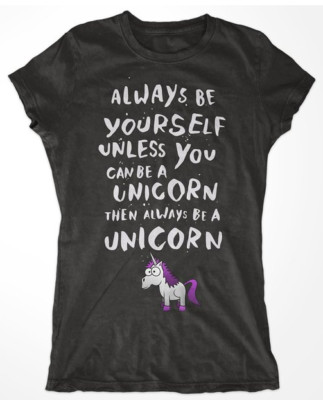 I Wish I Was A Unicorn Damen T-Shirt Tee Oberteil Größen Small - XXL