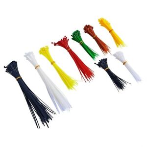 600 Pcs Zip Cable Tie Set Assorted Sizes Colours Ties Heavy Duty Garage Amtech