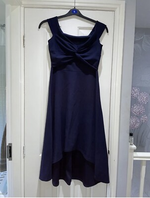 Quiz Navy Blue Bardot Off Shoulder Twist High Low Evening Party Dress Size 8 | eBay UK Quiz Navy Blue Bardot Off Shoulder Twist High Low Evening Party Dress Size 8 | eBay UK