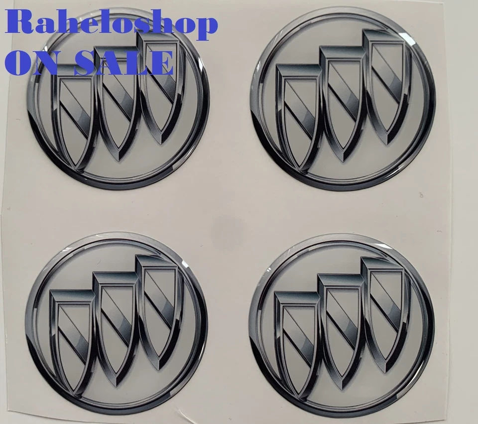 Adesivo logotipo Buick emblema conjunto de 4 x todos os tamanhos cúpula epóxi silicone impressão 3D - Imagem 2 de 3