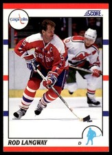 1990-91 Score American ROD LANGWAY #20 Washington Capitals HOF