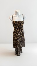 Pretty Little Thing Leopard Print Slip Dress, Brown And Black, Size SMALL