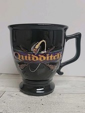 Vtg Harry Potter Sorcerer's Stone Black 3D Quidditch Mug 2000 Ceramic Coffee Cup