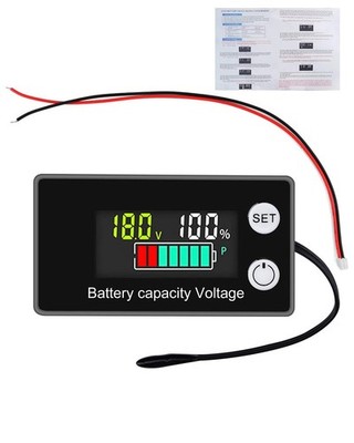 Voltmeter für Elektrofahrzeuge und Boote | 8-100V LCD Anzeige