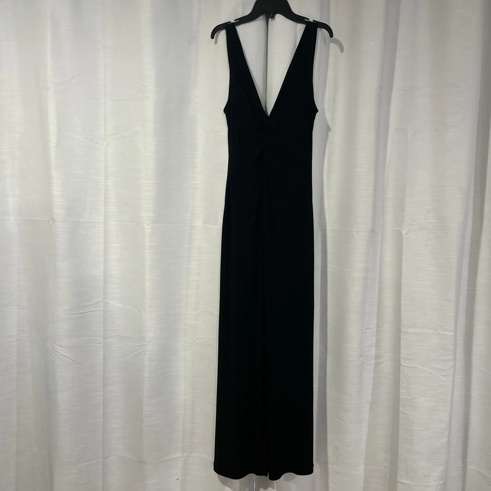 Maxi Vestido de Noche Largo Cuello en V Negro Buffet ASO Phoebe Talla M Vamp Goth Foto 2 de 4
