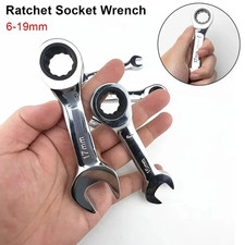1 pc Adjustable Ratchet Wrench 6-19mm Short H...