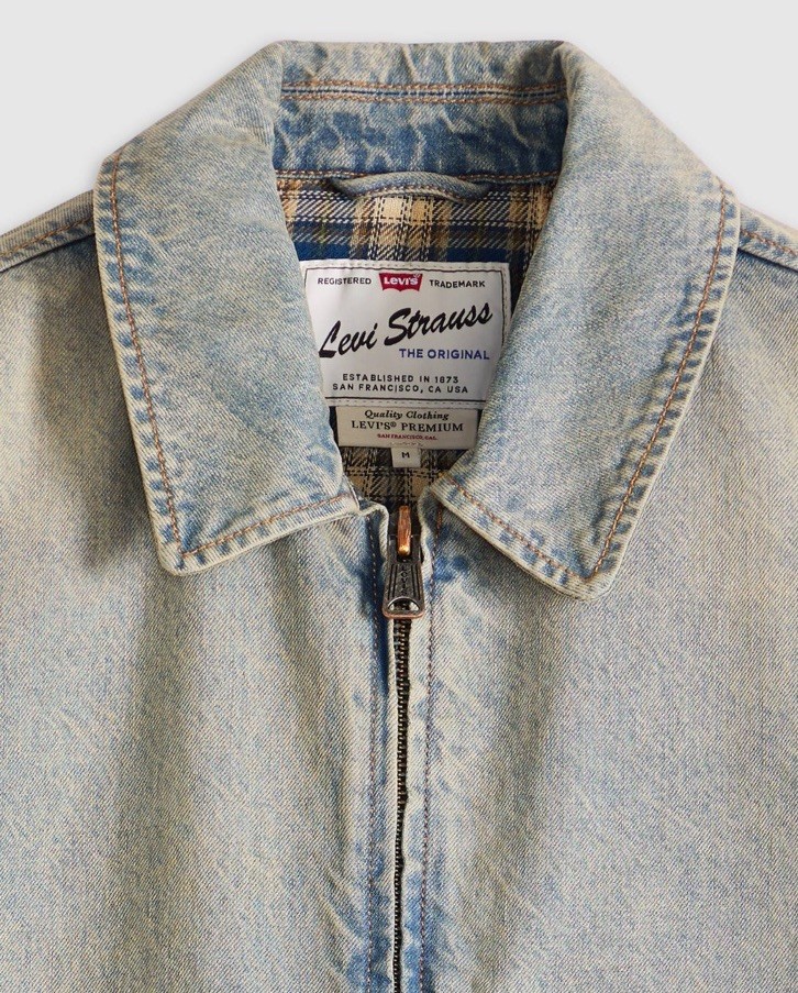 Levi's Cortland Men's XL Full Zip Blue Denim Jean Jacket Patch