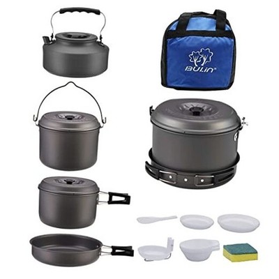 Camping Cookware Set Mess Kit,20/13/9/7/3PCS Lightweight & Compact BLACK-20PCS
