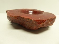 HEAVY RED ALABASTER MADE IN ITALY STONE CIGAR CIGARETTE SMOKERS ASHTRAY BOWL MCM