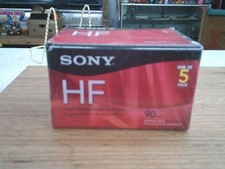 Sony HF 90 Minute BLANK Audio Cassette Tapes High Fidelity NEW SEALED LOT of 5