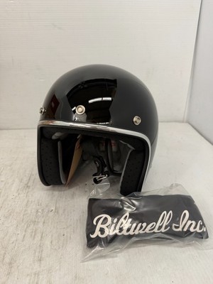Biltwell Bonanza Open Face Street Motorcycle Helmet -Gloss Black SMALL New W tag