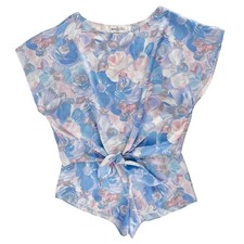 80s pastel floral satin shortie pajamas 1980s vintage