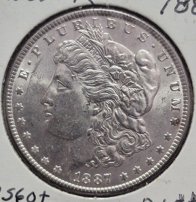 1887 P Morgan Silver Dollar MS+ - Uncirculated Plus BLEE