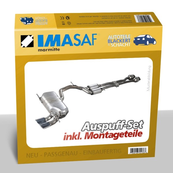 Imasaf Auspuffset Ab Kat für Opel Astra G 1.6 55Kw Fliesheck CC BJ 98-00|MSD+ESD-image