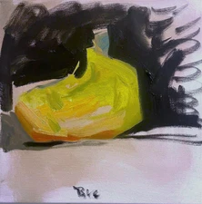 Cubism Still Life Banana 12x12 Oil Painting Canvas Original Signed