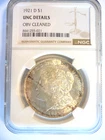 1921-D Morgan Dollar NGC, UNC Details OBV Cleaned Sharp Coin