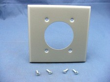Leviton Gray Steel 2.15 Receptacle 2G Wallpla...