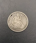 1843 O Seated Liberty Silver Half Dollar 50c New Orleans Mint "Holed"