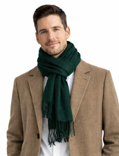 Sciarpa Lanvin morbida lussuosa in cashmere e lana con frange verdi