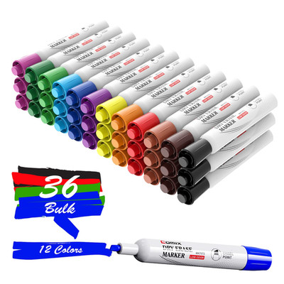 Comix Dry Erase Markers Chisel Tip Whiteboard Markers 36 Count 12 Assorted