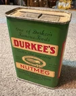 Vintage Original DURKEE'S 2 oz Nutmeg Tin good condition