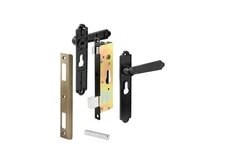 Security Door Non-Locking Mortise Handle Set - Steel And Diecast Construction - 