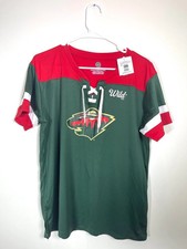 Minnesota Wild Shirt Womens' Large NHL Officially Licensed T-Shirt Jersey - NWT