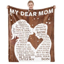 Mothers Day Gifts for Mom from Son 50x60 inch I Love You Throw Blanket