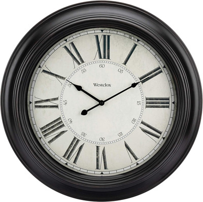 32213VBK 24 Inch Traditional Wall Clock Battery-Operated Clock for Living Room,