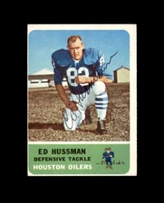 Ed Hussman Signed Original 1962 Fleer Houston Oilers Autograph