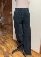 Vintage Black Suede Straight Leg Pants Womens 30x32 Boho Hippie Urban 90s