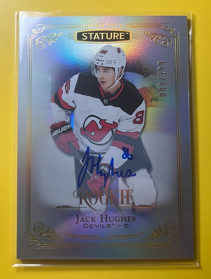 Jack Hughes 2019-20 Upper Deck Stature Rookie Auto /199 New Jersey Devils RC