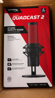HyperX QuadCast 2 USB Condenser Gaming Microphone for PC Streaming & Podcasting