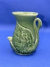 Vintage Shawnee Pottery Swan Vase / Planter #806 Green 6"H MCM Excellent