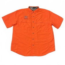Game Guard Mens Blaze Orange Short Sleeve Vented Hunting Shirt Size Large