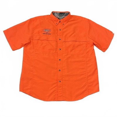 Game Guard Mens Blaze Orange Short Sleeve Vented Hunting Shirt Size Large