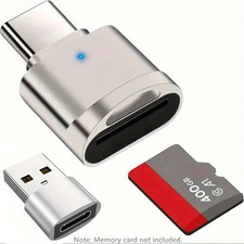 2-Pack USB-C TF SD Card Reader Dual Slot Adapter for iPhone MacBook Samsung Tool