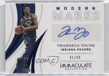 2018-19 Panini Immaculate Modern Marks Blue /49 Thaddeus Young #MM-TYG Auto