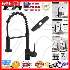 Black Kitchen Faucet with Pull Down Sprayer, Commercial Single Handle Pull-Do...