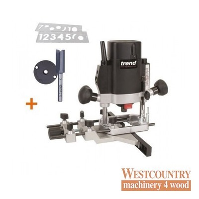 TREND T5EB 1/4'' Tauchfräse 240 V + Zahlenschablone + Fräser + 3 Jahre Garantie
