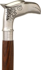 Walking Eagle Stick Cane Wooden Brass Handle Head Vintage Antique for Men Gift