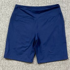 Lands End Swim Shorts Womens M 10-12 Navy 88 Polyester 12 Spandex Quick Dry
