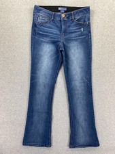 Democracy Jeans Womens 12 32x32 Blue Itty Bitty Bootcut Mid Rise Ab Solution