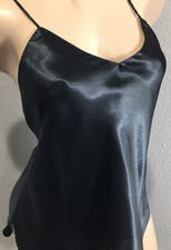 Vtg Black Intimate Satin Camisole L