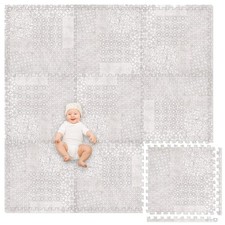 Non-Toxic Extra-Thick 9 Piece Childrens Play Mat - 72 x 72 inch Khaki