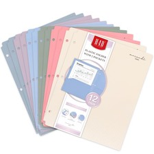 Plastic Folders with 2 Pockets, Fit for 3 Ring Binder, Letter Size, Pastel Co...