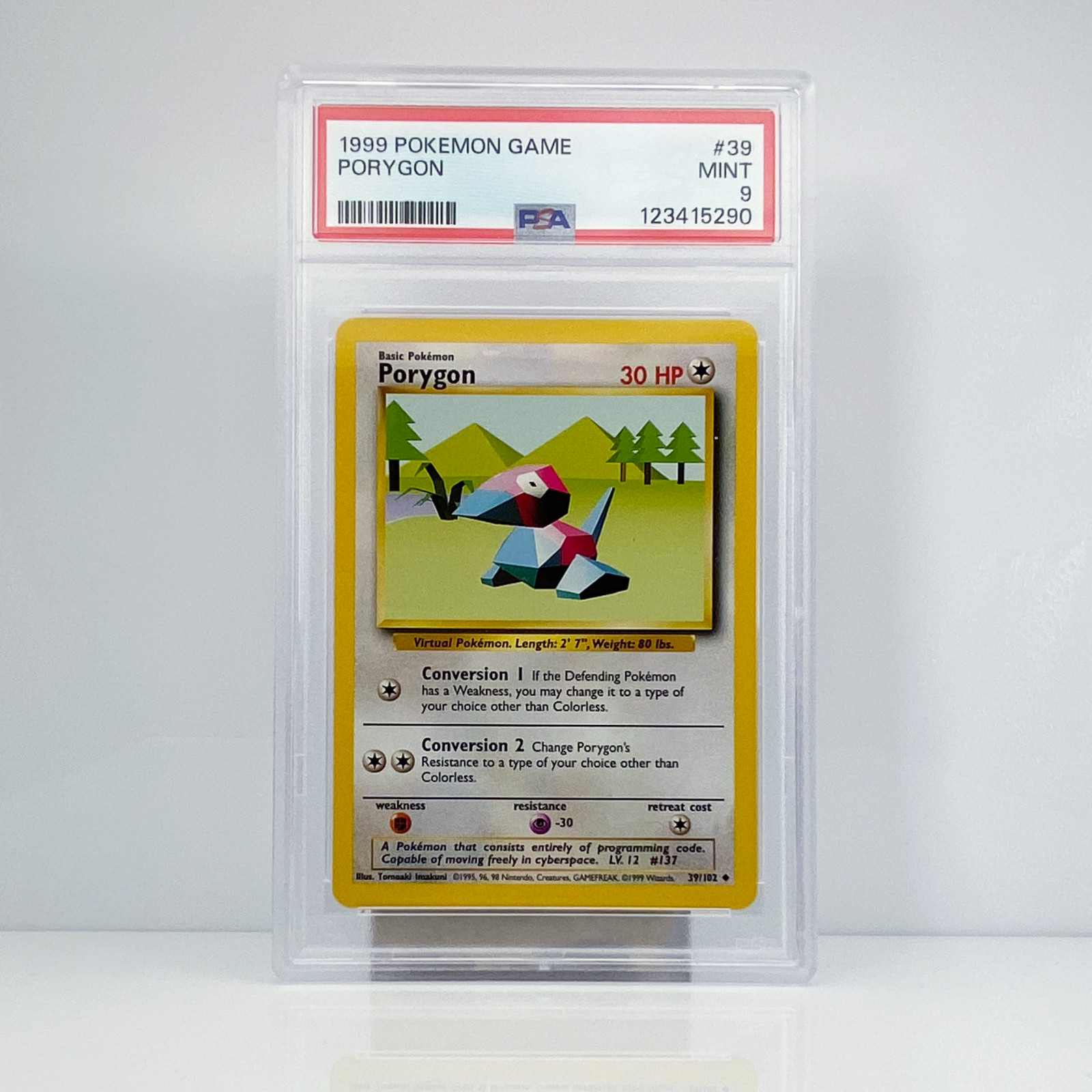 PORYGON 39/102 - 1999 POKEMON Base set -PSA 9