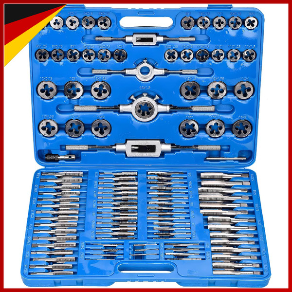 Gewindeschneider Set M2-M18 Metrisch 110-Teilig Profi Schneideisen Mit-image