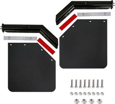 Black Angled Spring Loaded Mud Flap Hanger 24"x24" Flaps for Semi Trucks